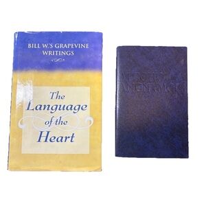 2 Books AA Blue Book The Language of the Heart Bill W’s Grapevine Writings